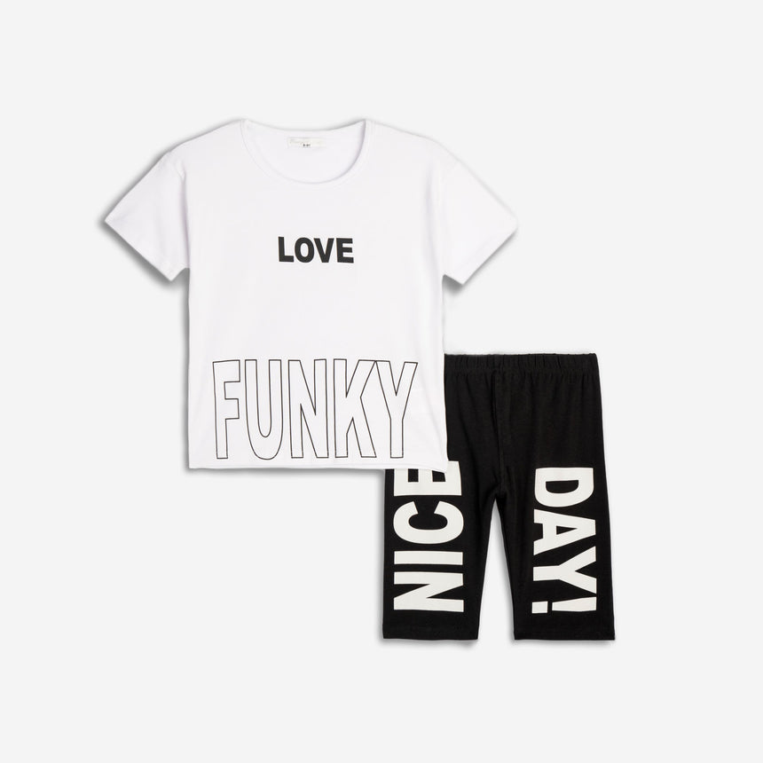 Funky for kids 125-527102-1 σετ κοριτσι white-black