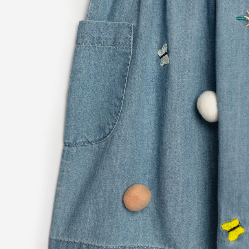 Funky for kids 125-729104-1 φορεμα κοριτσι blue jeans