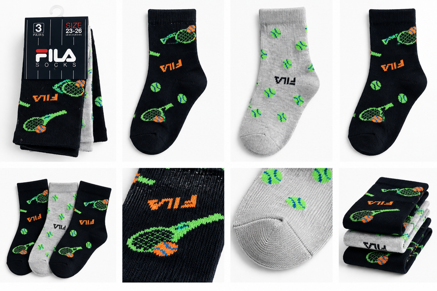 FILA Αθλητικές Κάλτσες Hight 3 Ζεύγη F8068-189