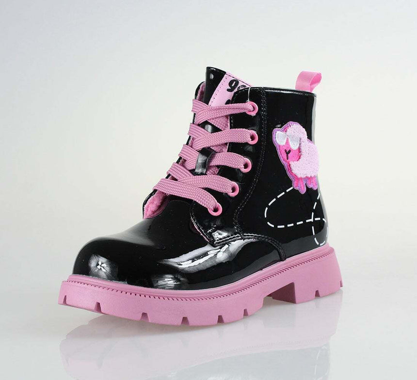 GARVALIN 251342-A054 Children's Lace-Up Boots Black