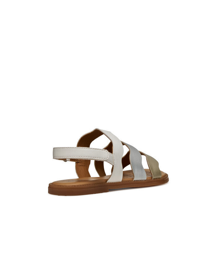 Geox Karly Παιδικά Πέδιλα για Κορίτσι Λευκό J6535F 054AJ C0007