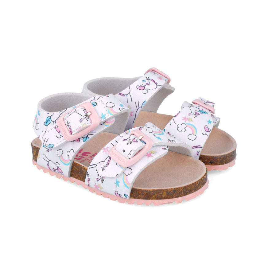Garvalin SANDALIA ESTAMPADA 252463-B050 BLANCO