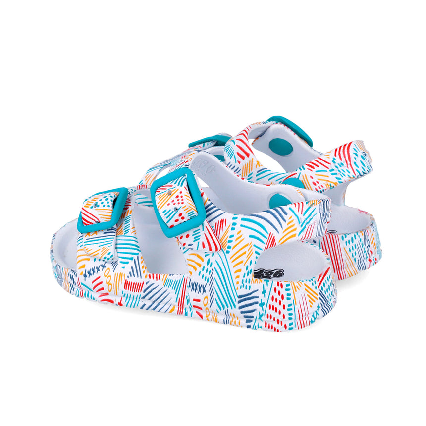 Garvalin SANDALIA AGUA ESTAMPADA 252851-A050 BLANCO