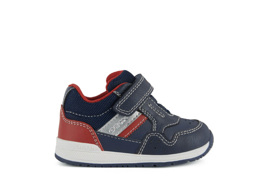 GEOX B RISHON B.A-WAX.SYN+MESH NAVY/RED