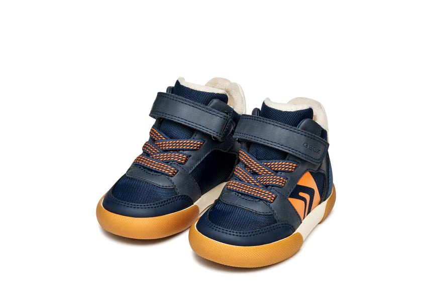 GEOX B561NA0MEFUC4218 B Gisli Παιδικά Sneakers High με Σκρατς Navy Μπλε