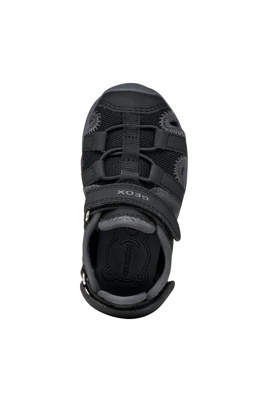 Geox πεδιλο για αγορι μαυρο γκρι B650FA 05014 C9999