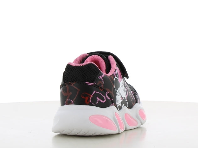 Disney Παιδικά Sneakers Ανατομικά με Σκρατς & Φωτάκια Μαύρα DM011379
