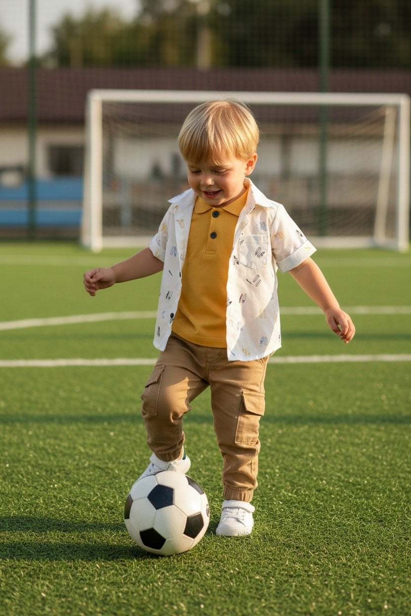 Restart for Kids Παιδικό Σετ 3 Τεμαχίων Πουκάμισο, Μπλούζα & Παντελόνι για Αγόρι 26-11237