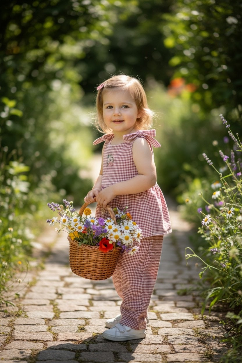 Restart for Kids Παιδικό Σετ Μπλούζα & Παντελόνα Καρό Μοτίβο για Κορίτσι 26-10832