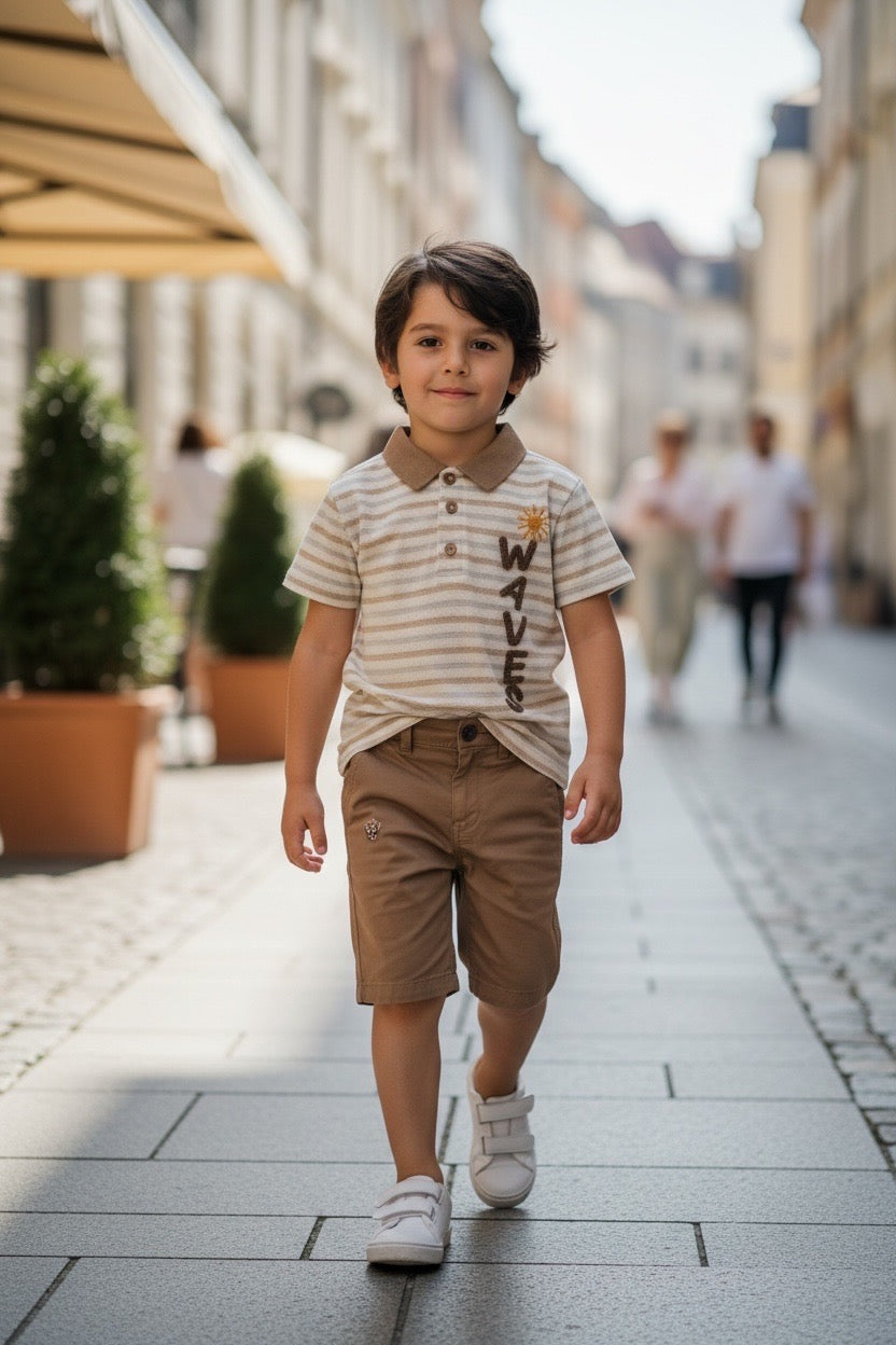 Restart for Kids Παιδικό Σετ μπλούζα βερμούδα αγόρι 26-11223