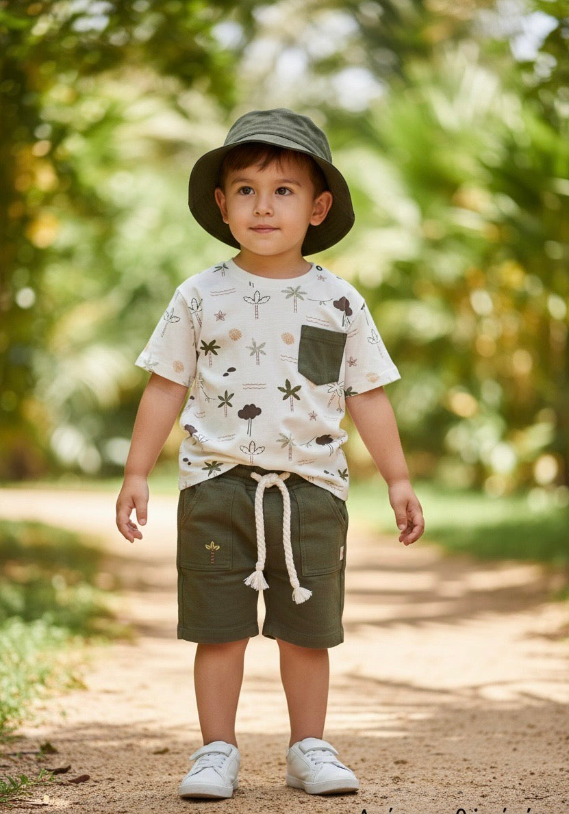 Restart for Kids Παιδικό Σετ 3τμχ μπλούζα βερμούδα καπέλο αγόρι 26-11262