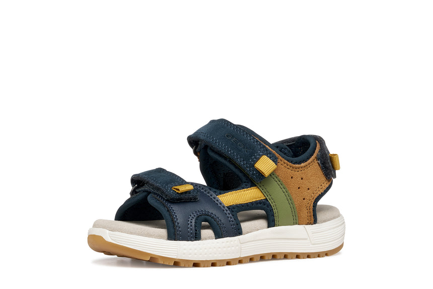 Geox πεδιλο για αγορι navy ochre J35ava 01522 cf42q