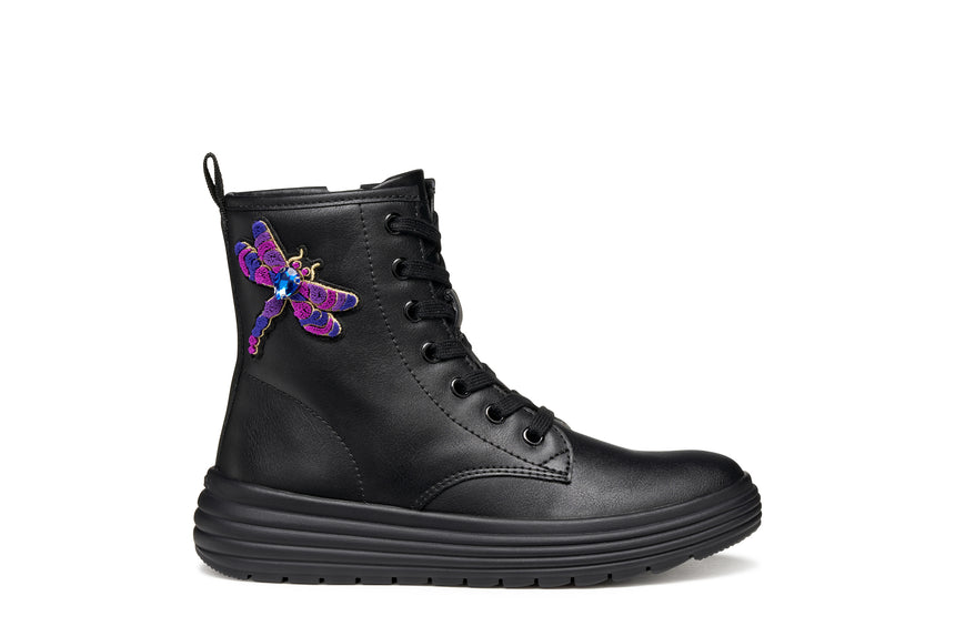 GEOX J46ETD000BCC9997 Phaolae Kids' Ankle Boots with Zipper Black
