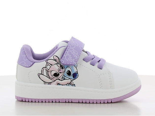 Disney stitch sneakers για κοριτσι λευκο λιλα με velcro ls002030