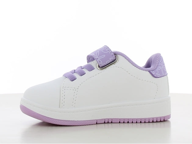 Disney stitch sneakers για κοριτσι λευκο λιλα με velcro ls002030