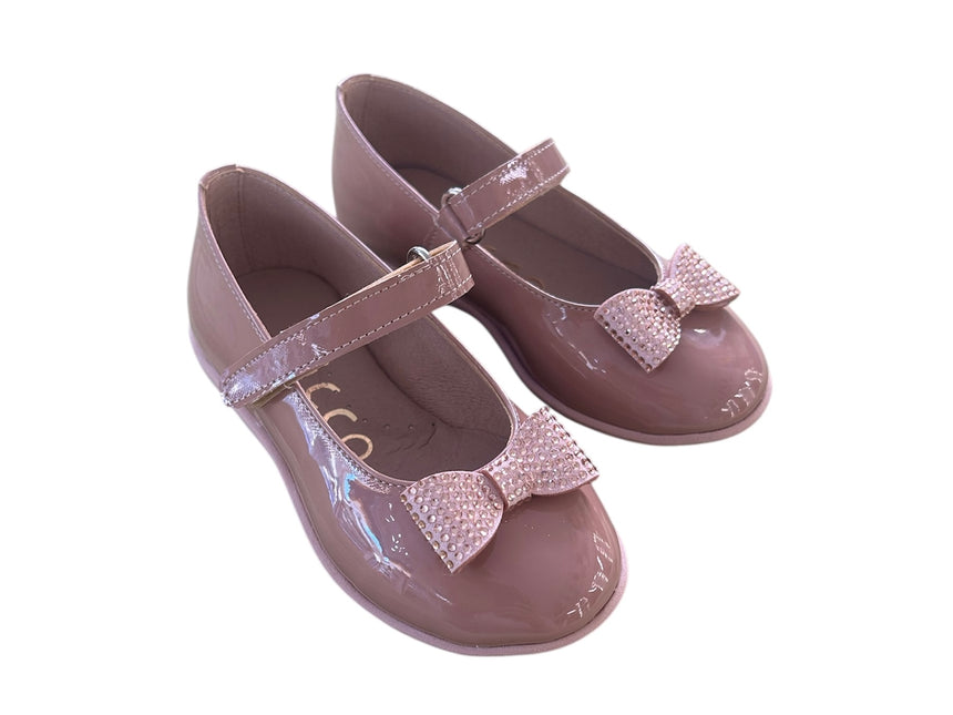 ricco 1824 μπαρετα με velcro nude λουστρινη