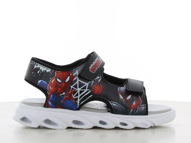 Spiderman πεδιλο με φωτακια και velcro μπλε μαυρο sp014995
