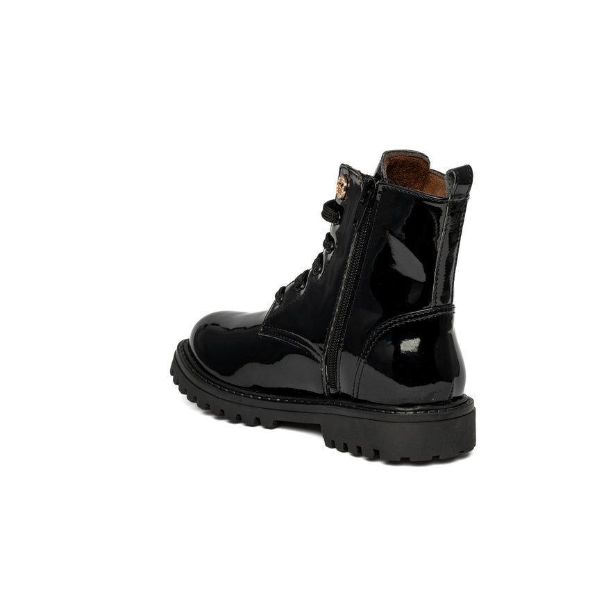 Bonito Leather Ankle Boots X24-57 BLACK Patent Leather