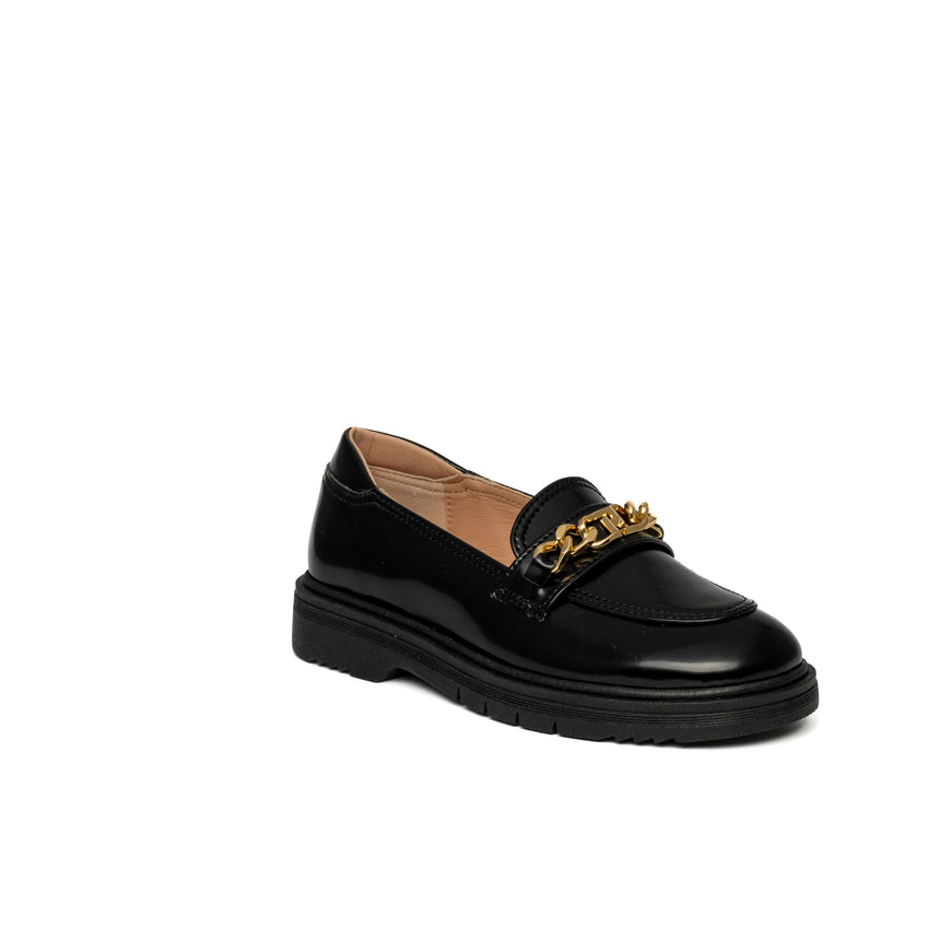 Bonito Kids Leather Loafers X24-91 Black L.Spasta