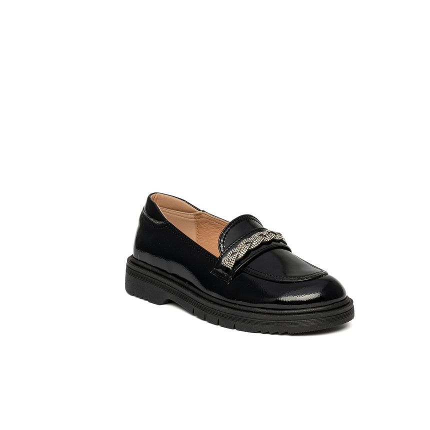 Bonito Kids Leather Loafers X24-93 Black L