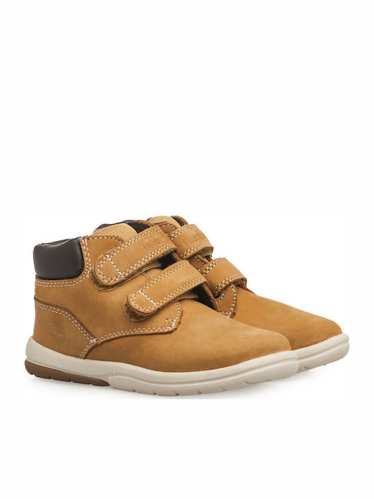 Timberland Toddle Tracks H&L Ανατομικά Δερμάτινα Παιδικά Μποτάκια με velcro Ταμπά