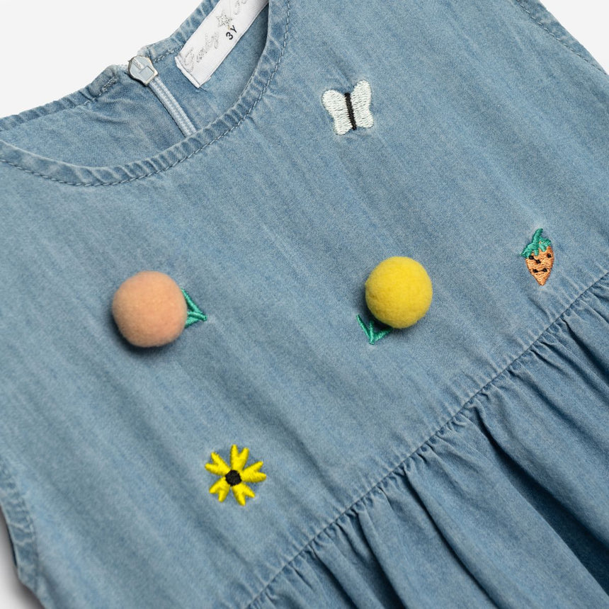 Funky for kids 125-729104-1 φορεμα κοριτσι blue jeans