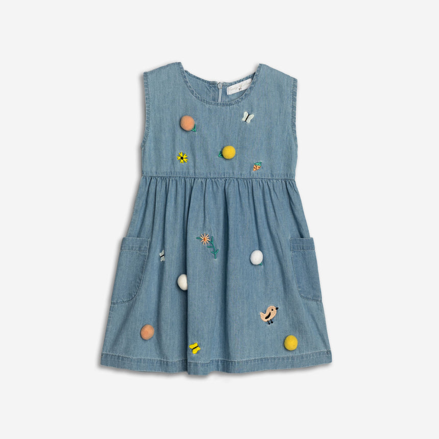Funky for kids 125-729104-1 φορεμα κοριτσι blue jeans