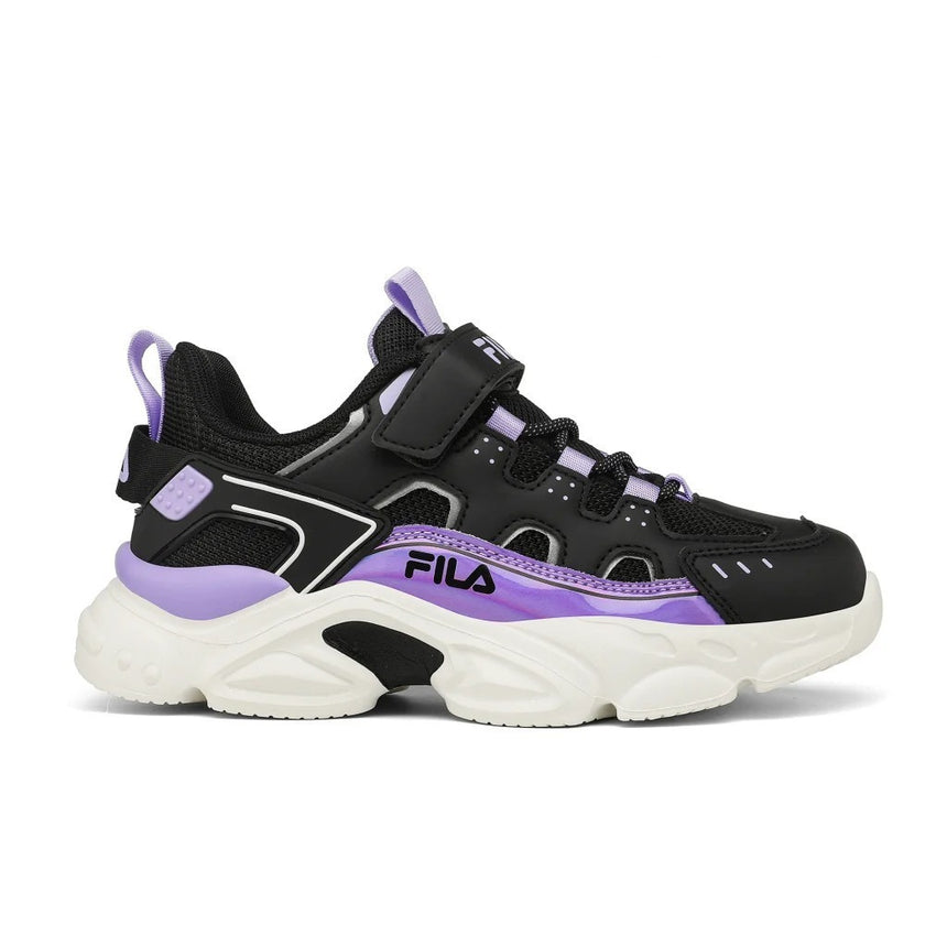 Fila Memory Spinel 3 V Αδιάβροχα Αθλητικά Παιδικά Παπούτσια Running με Σκρατς Black Mauve 7yf33002-080