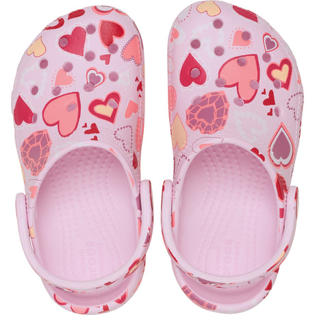 Crocs Classic Παιδικά Ανατομικά Σαμπό με καρδουλες 209755-7cI ροζ