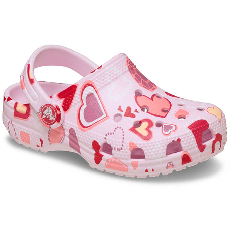 Crocs Classic Παιδικά Ανατομικά Σαμπό με καρδουλες 209755-7cI ροζ