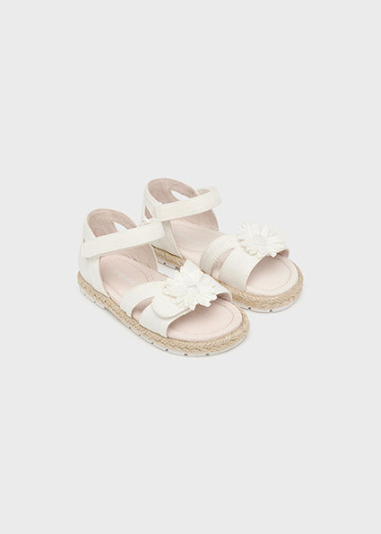 Mayoral 41.456-Sandalia Yute Flor Colour 25-Blanco