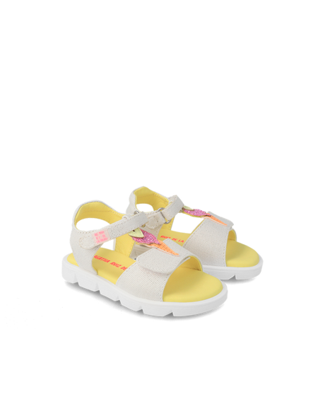 Agatha Ruiz De La Prada Πεδιλα Blanco Textil Metalizado