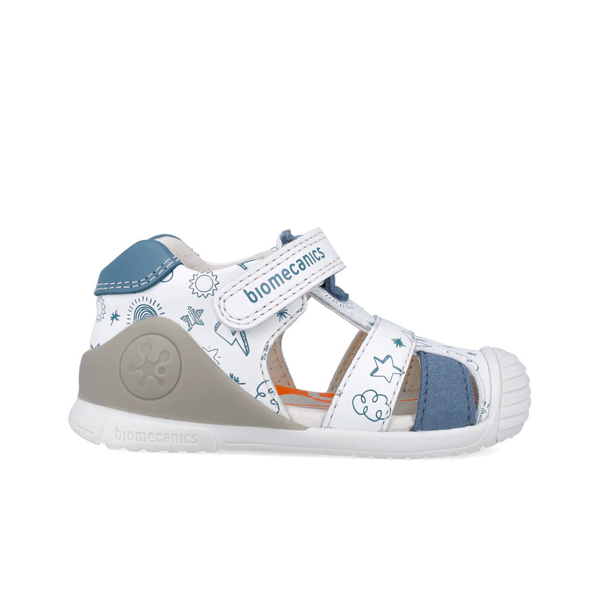 Biomechanics 252116-B834 SANDALIA ESTAMPADA BLANCO Y INDIGO