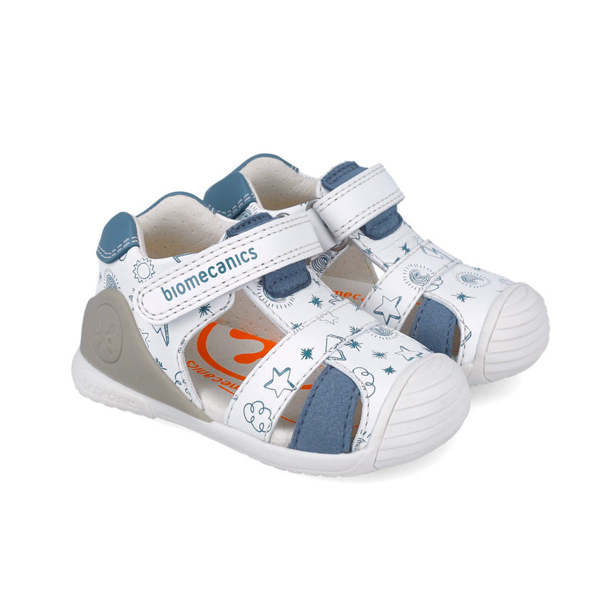 Biomechanics 252116-B834 SANDALIA ESTAMPADA BLANCO Y INDIGO