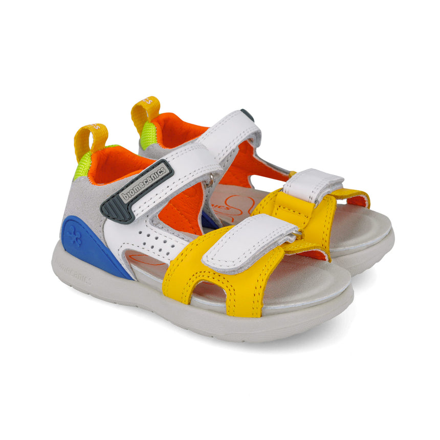 Biomecanics SANDALIAS URBAN 252218-C696 BLANCO Y AMARILLO