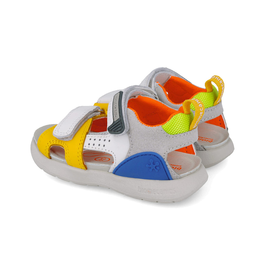Biomecanics SANDALIAS URBAN 252218-C696 BLANCO Y AMARILLO