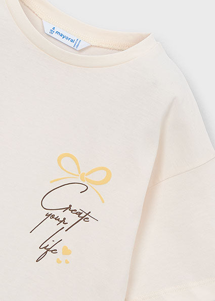 Mayoral Παιδικό T-shirt Μπεζ 26-03009-088