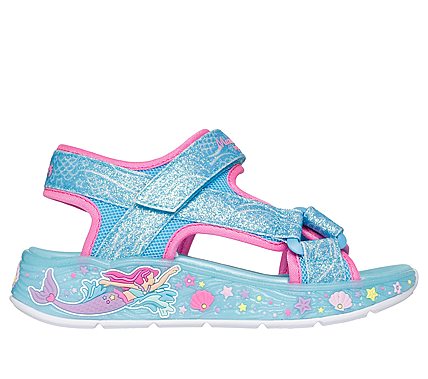 Skechers Παιδικά Πέδιλα με Σκρατς 303108L-BLMT σε Μπλε χρώμα