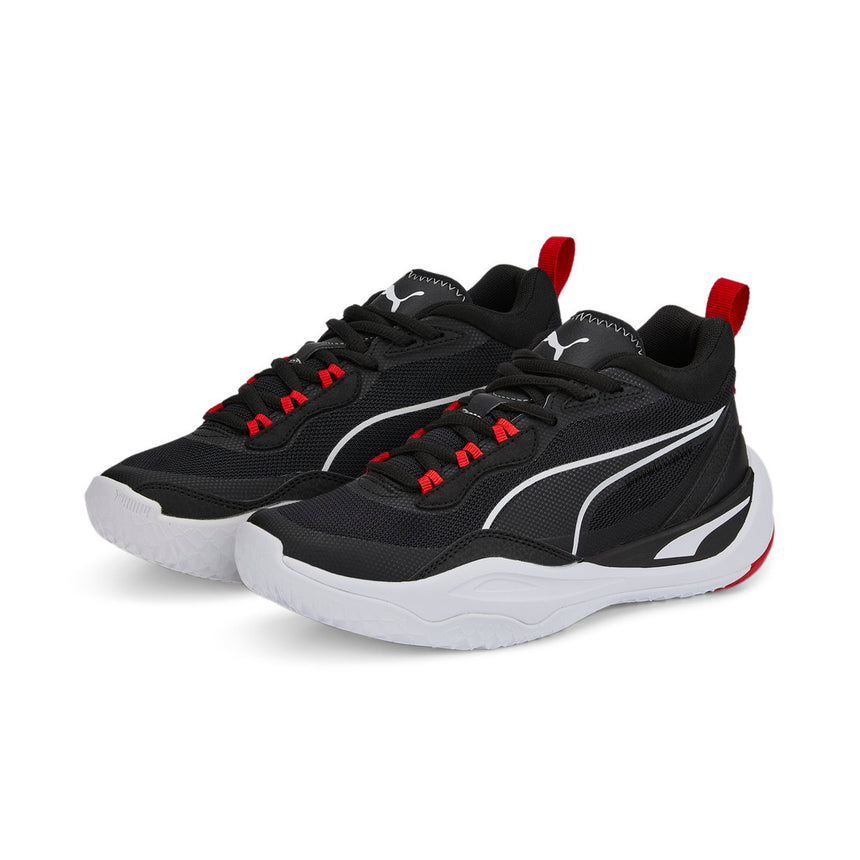Puma Playmaker Jr Jet Black-Black-White-Red