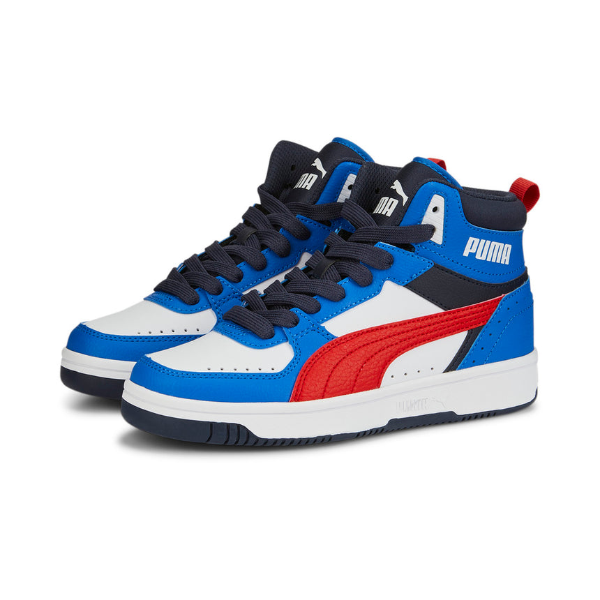 Puma Rebound Joy Blocked Jr  puma white-burnt red-blue