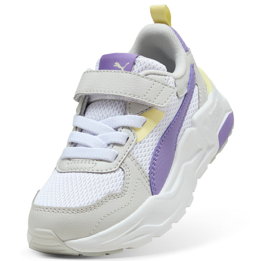 PUMA TRINITY  LITE AC+PS 391480 18 WHITE-LAVENDER ALERT-GRAY