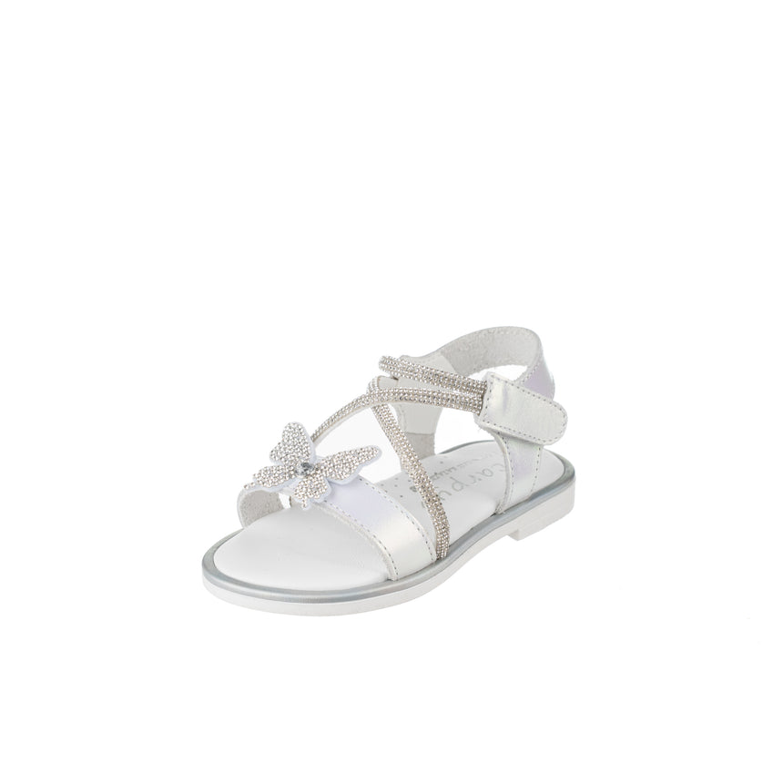 Bonito πεδιλο baby κοριτσι ασημι με πεταλουδα ακ26-561