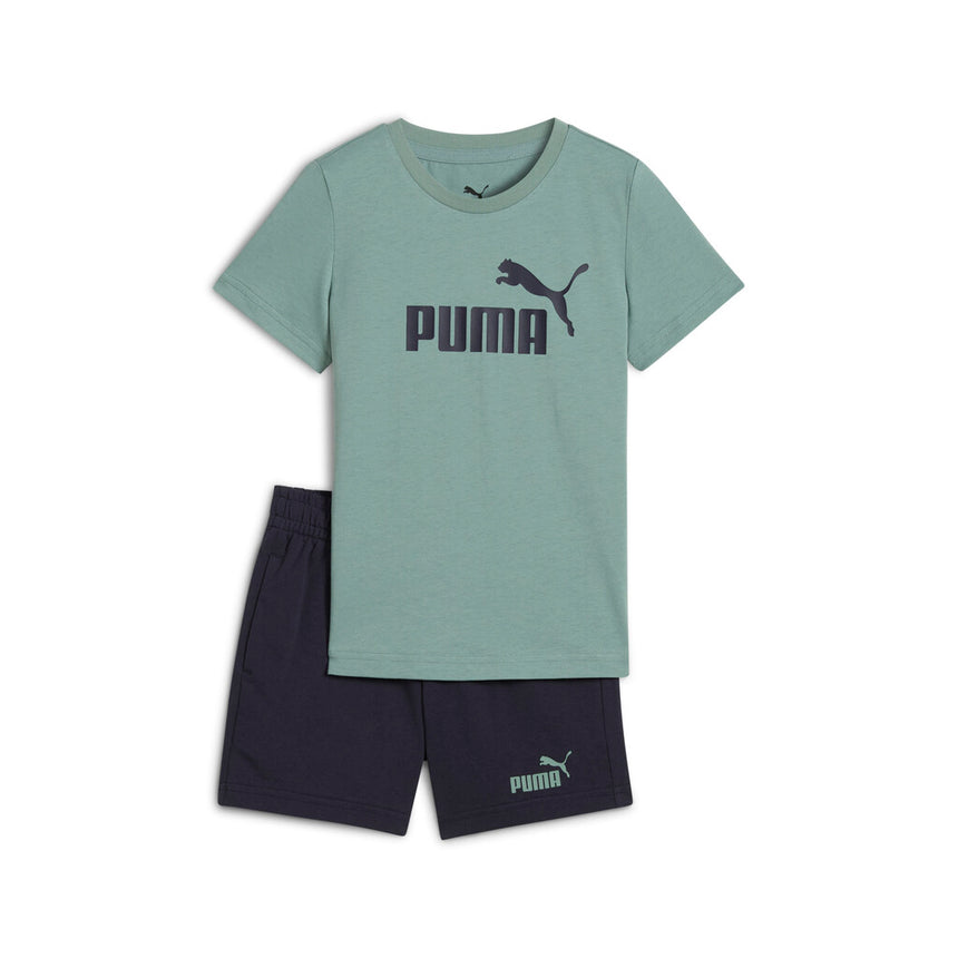 PUMA 685240 30 ESS Tee &amp; Shorts Set green moon-new navy
