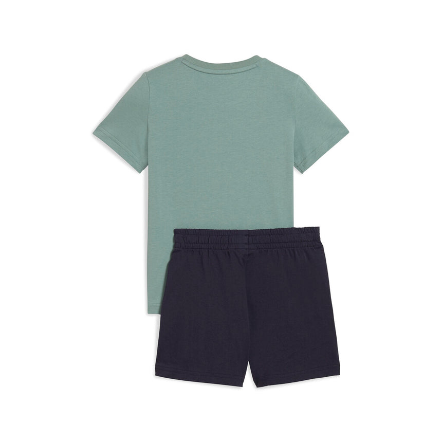 PUMA 685240 30 ESS Tee &amp; Shorts Set green moon-new navy