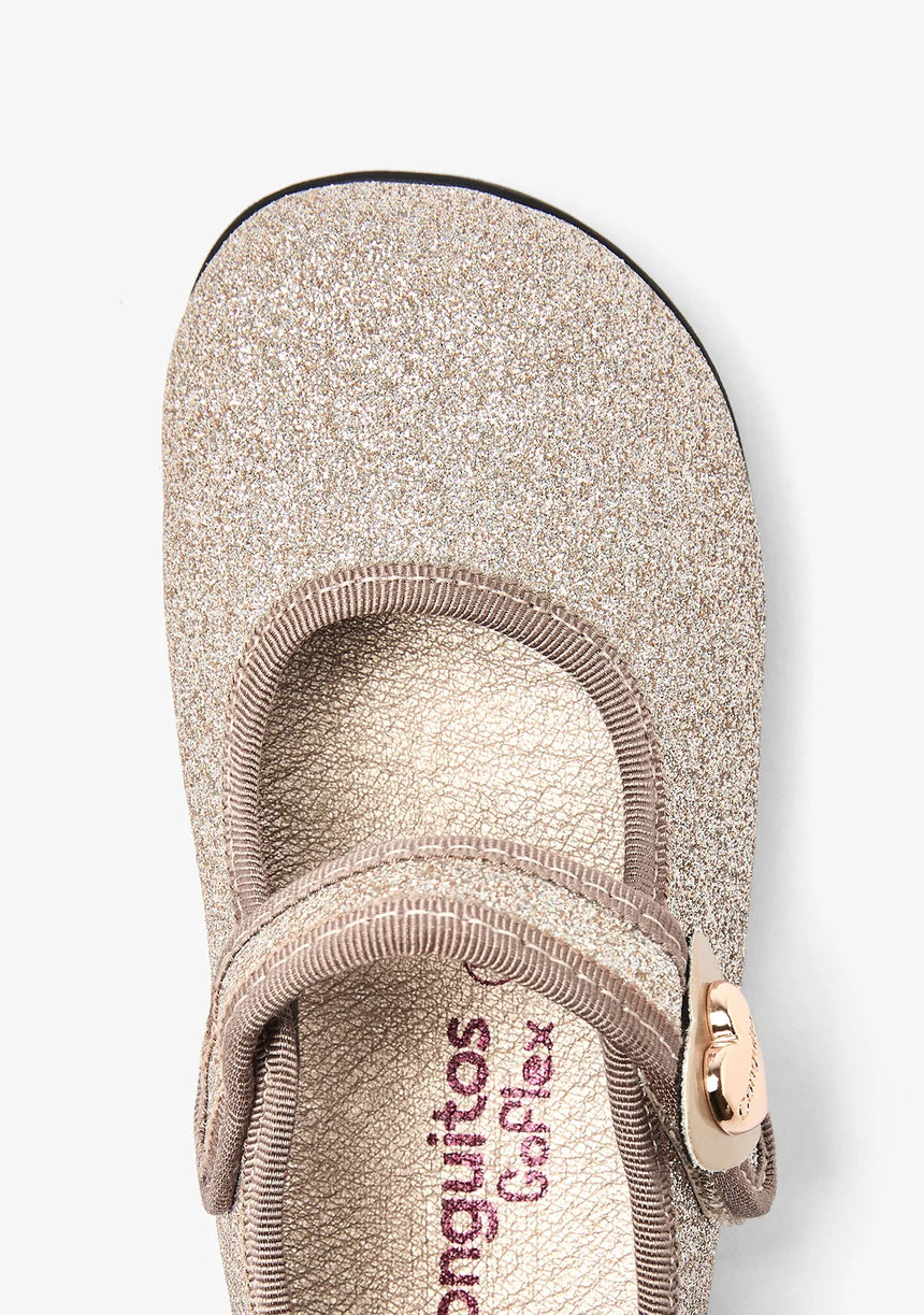 Conguitos μπαλαρίνες Gold Glitter Barefoot Mary Janes  cosh314003-gold