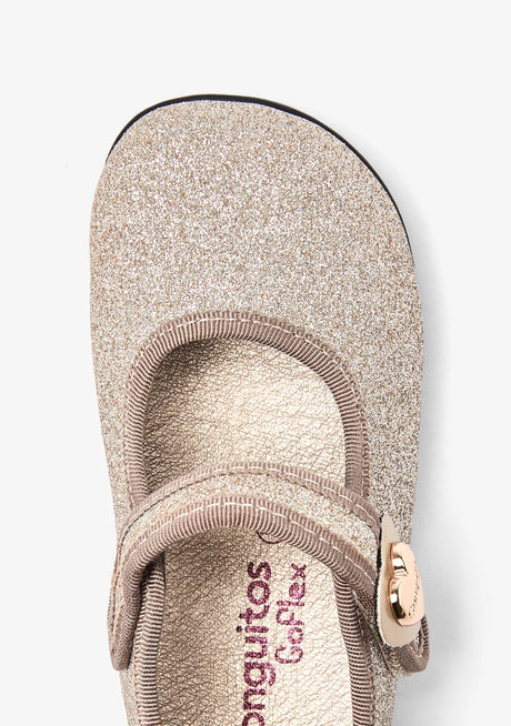 Conguitos μπαλαρίνες Gold Glitter Barefoot Με Βελκρο OSSH165003-GOLD