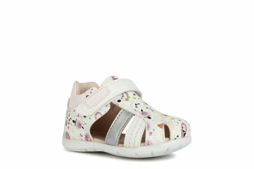 Geox B Elthan G.D-Synt.Lea White/lt rose