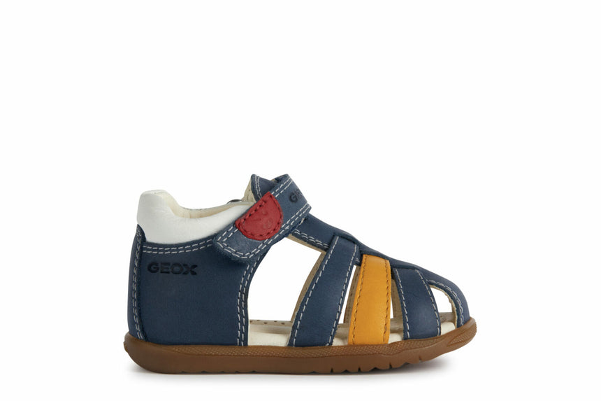 Geox B S.Macchia B.A-Wax.Lea+Nap Navy/DK Yellow