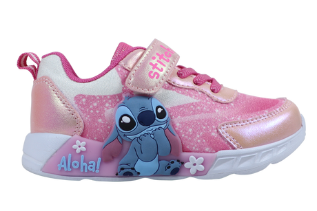 Disney Stitch Παιδικά Αθλητικά Παπούτσια με Φωτάκια για Κορίτσι Ροζ D6020206T