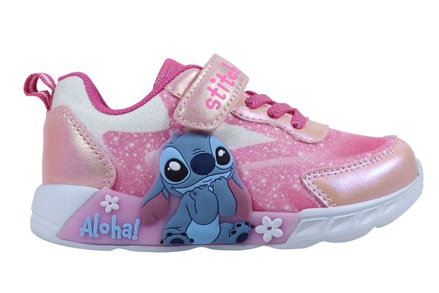 Disney Stitch Παιδικά Αθλητικά Παπούτσια με Φωτάκια για Κορίτσι Ροζ D6020206T